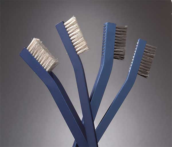 Utility Brush, 6-7/16 in L Handle, 1-3/16 in L Brush, White, Aluminum, 6 7/16 in L Overall