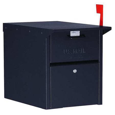 Mail Chest, Black, Powder Coated, Pedestal, -