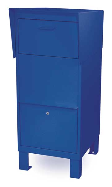 Courier Box, Blue, Powder Coated, Free Standing, -