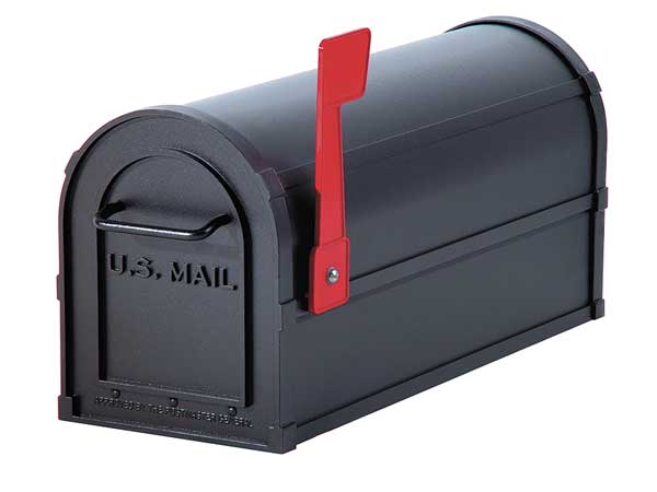 Heavy Duty Mailbox, Black, Powder Coated, Pedestal