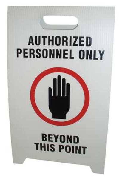 Floor Safety Sign, 20 in H, 12 in W, Corrugated Plastic, Triangle, English, TP-DPERO
