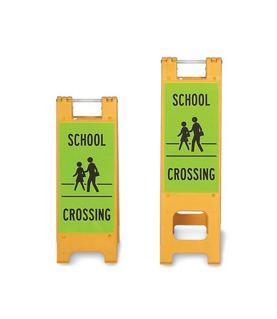 School Zone Sign, 45 in Height, 13 in Width, Plastic, Vertical Rectangle, English
