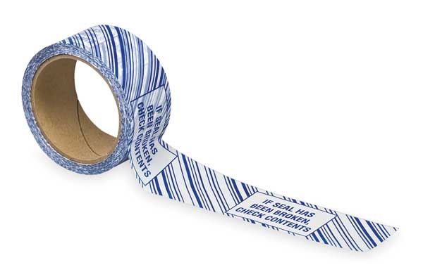Carton Tape, White/Blue, 2In x 55Yd