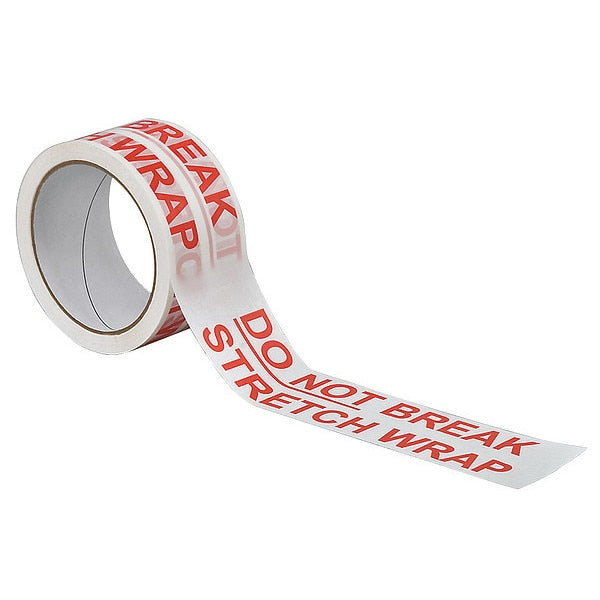 Carton Sealing Tape, Red/White, 2In x 55Yd