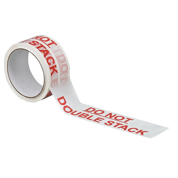 Carton Sealing Tape, Red/White, 2In x 55Yd