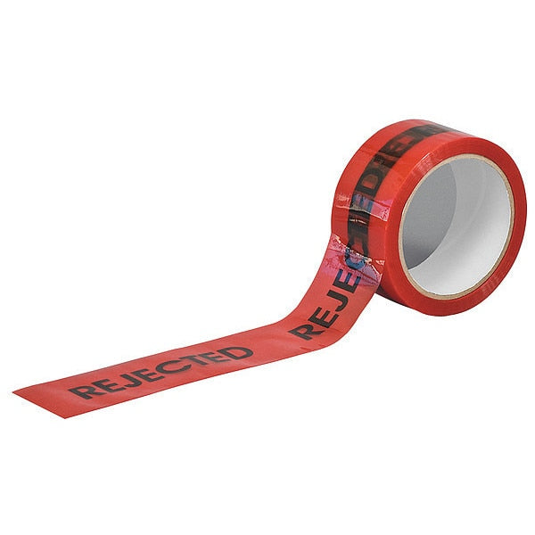Carton Sealing Tape, Red/Black, 2In x 55Yd