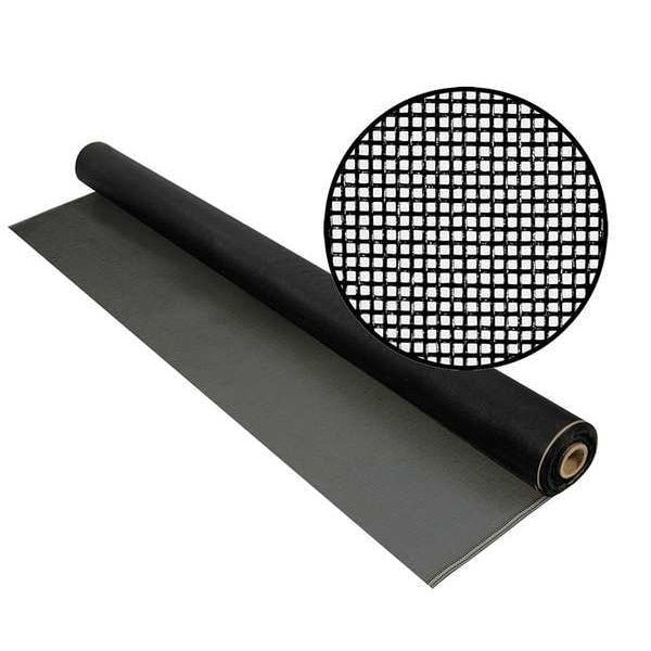 Door and Window Screen, Fiberglass, 48 in W, 100 ft L, 0.013 in Wire Dia, Charcoal