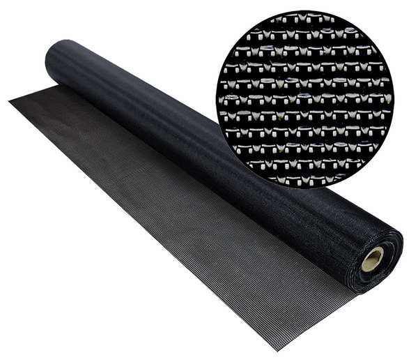 Door and Window Screen, Vinyl Coated Polyester, 48 in W, 100 ft L, 0.025 in Wire Dia, Charcoal