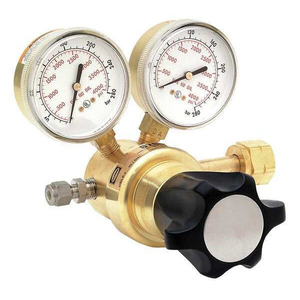 Specialty Gas Regulator, Single Stage, CGA-580, 0 to 1500 psi, Use With: Argon, Helium, Nitrogen