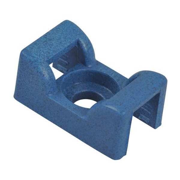 Cable Tie Base, Saddle, Screw, Blue, PK100