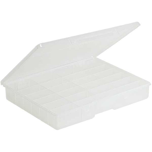 Compartment Box with 24 compartments, Plastic, 2 1/4 in H x 14 1/4 in W