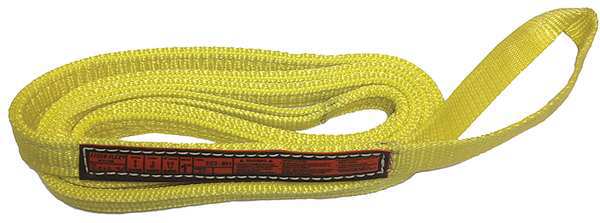 Synthetic Web Sling, Twisted Eye and Eye, 15 ft L, 1 in W, Nylon, Yellow