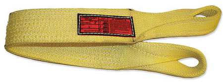 Synthetic Web Sling, Twisted Eye and Eye, 14 ft L, 3 in W, Nylon, Yellow