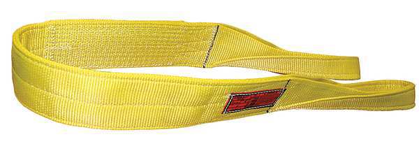 Synthetic Web Sling, Flat Eye and Eye, 13 ft L, 10 in W, Nylon, Yellow