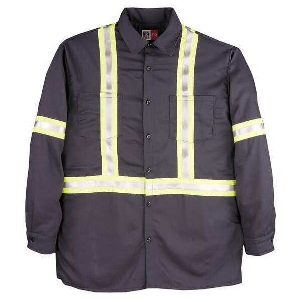 Flame Resistant Collared Shirt, Navy, UltraSoft(R), L