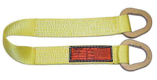 Synthetic Web Sling, Triangle and Triangle, 12 ft L, 3 in W, Nylon, Yellow