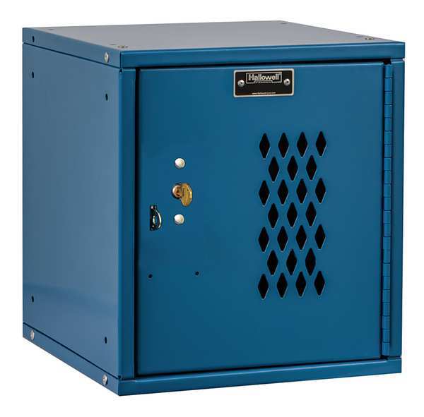Box Locker, 11 5/16 in W, 12 in D, 12 11/16 in H, (1) Tier, (1) Wide, Blue