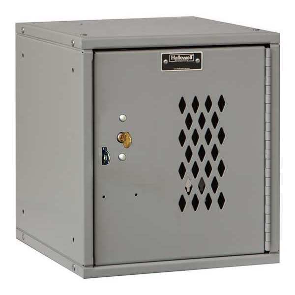 Box Locker, 11 5/16 in W, 12 in D, 12 11/16 in H, (1) Tier, (1) Wide, Light Gray