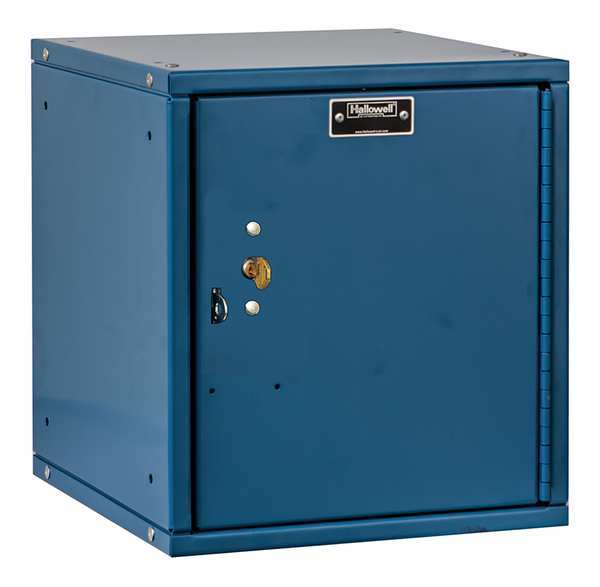 Box Locker, 11 5/16 in W, 12 in D, 12 11/16 in H, (1) Tier, (1) Wide, Blue