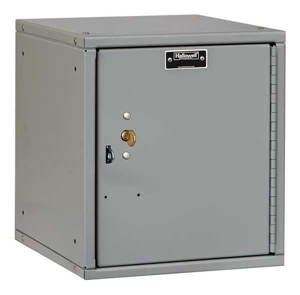 Box Locker, 11 5/16 in W, 12 in D, 12 11/16 in H, (1) Tier, (1) Wide, Light Gray