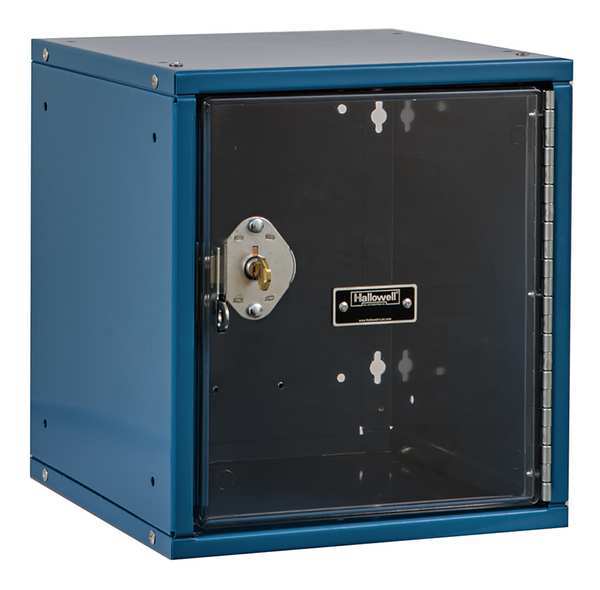 Box Locker, 11 5/16 in W, 12 in D, 12 11/16 in H, (1) Tier, (1) Wide, Blue