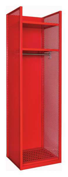 Gear Locker, (1) Tier, (1) Wide, Galvanneal Steel, Red, Powder Coated Finish, 24 3/4 in W, 22 in D