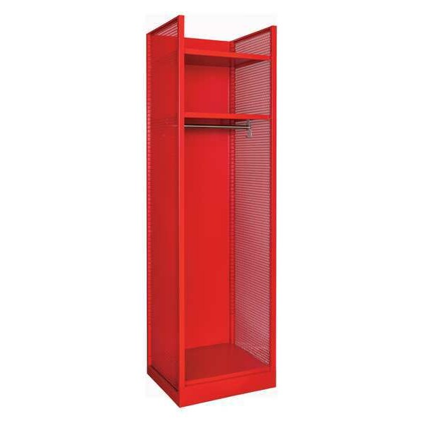Gear Locker, (1) Tier, (1) Wide, Galvanneal Steel, Red, Powder Coated Finish, 24 3/4 in W, 22 in D