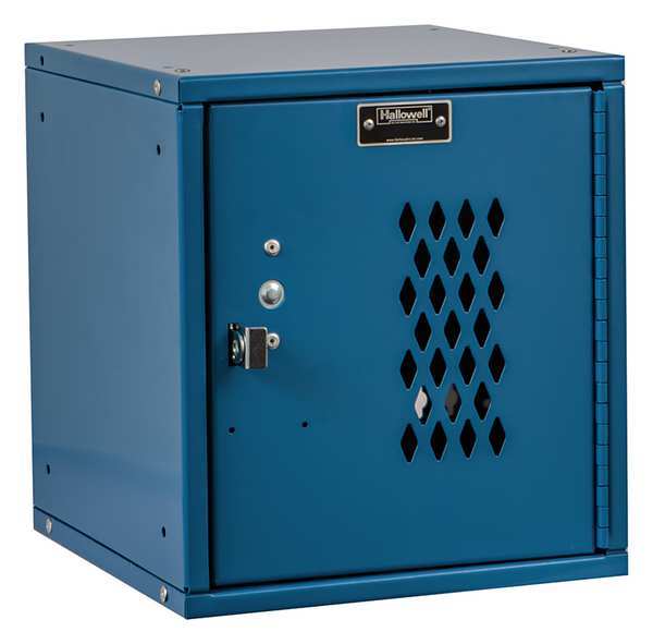 Box Locker, 11 5/16 in W, 12 in D, 12 11/16 in H, (1) Tier, (1) Wide, Blue