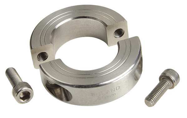 Shaft Collar, Clamp, 2Pc, 3/8 In, 303 SS