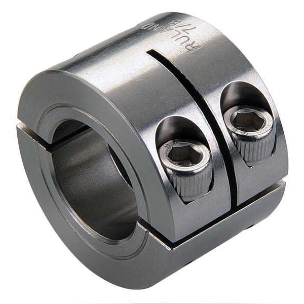 Shaft Collar, Clamp, 2Pc, 3/8 In, 303 SS