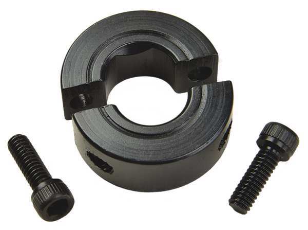 Shaft Collar, D-Bore, 2Pc, 1/2 In, Steel