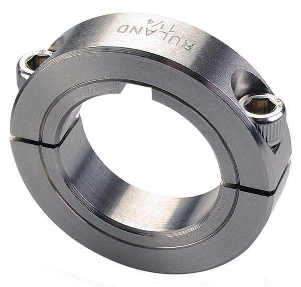 Shaft Collar, Clamp, 2Pc, 2-7/16 In, 303 SS