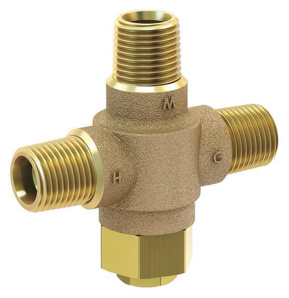 Tempering Valve, 1/2in. NPT, Brass, 125 psi