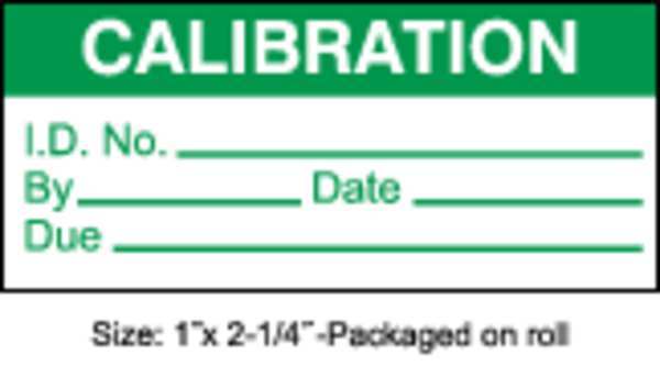 Calibration Label, ENG, Green/White, PK250, TC3-21002-R250