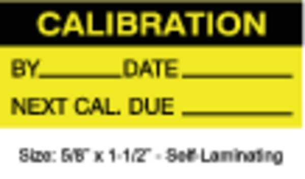 Calibration Label, ENG, Black/Yellow, PK350, TCFSL2-22136