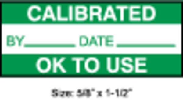 Calibration Label, ENG, Green/White, PK350, TC-20910