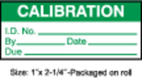 Calibration Label, ENG, Green/White, PK250, TC-21002-R250