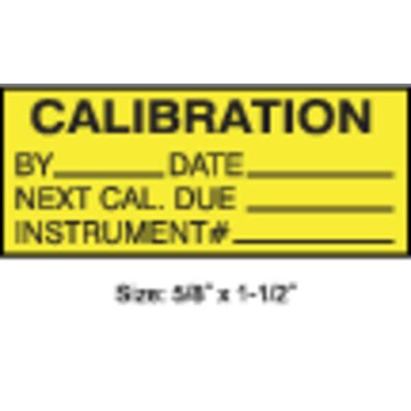 Calibration Label, ENG, Black/Yellow, PK350, TCF-22135