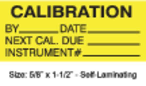 Calibration Label, ENG, Black/Yellow, PK350, TCFSL2-22135