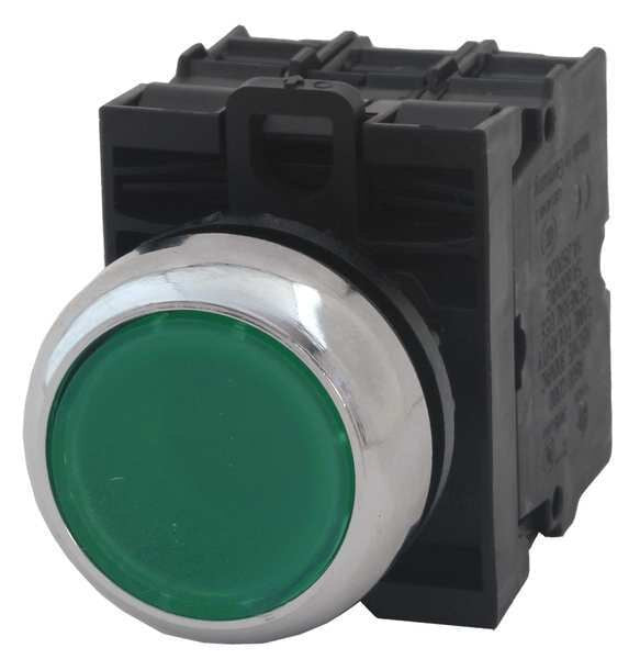 Illuminated Push Button, 22mm, Green