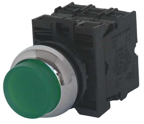 Illuminated Push Button, 22 mm, 2NO, Green