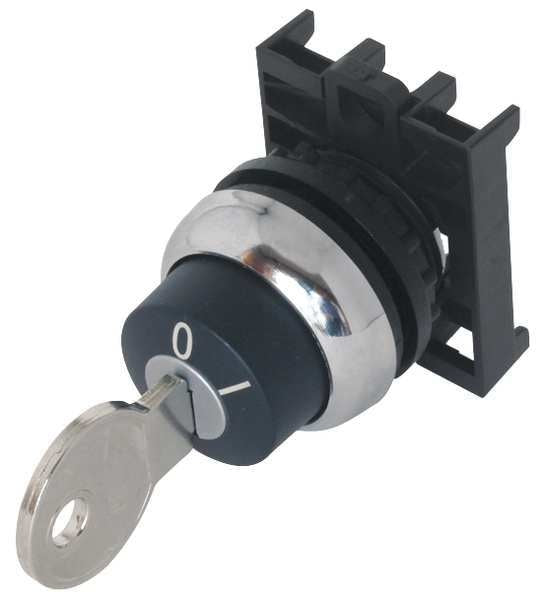 Non-Illum Selector Swtch, 22mm, 2 Pos, Keyd