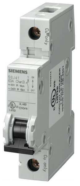 IEC Miniature Circuit Breaker, 40 A, 240V AC, 1 Pole, DIN Rail Mounting Style, 5SJ4 Series