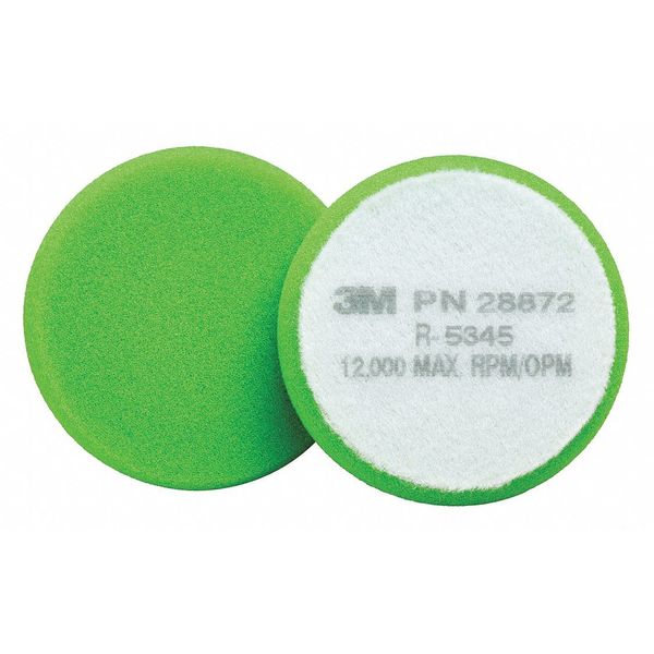 Buffing Pad Flat Face 28872, 3-1/2in, Green Foam, 50/pk