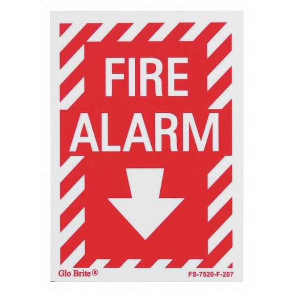 Fire Alarm Arrow, Red w/PL, 5