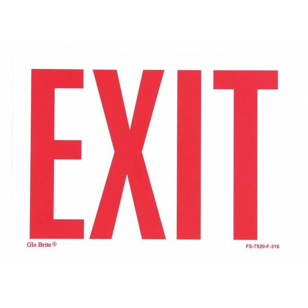Exit Sign, Red On PL, 7