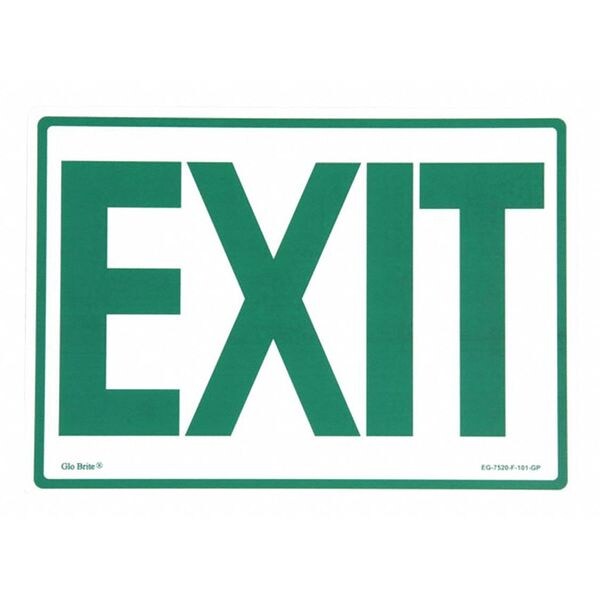 Exit Sign, Green On Photoluminescent