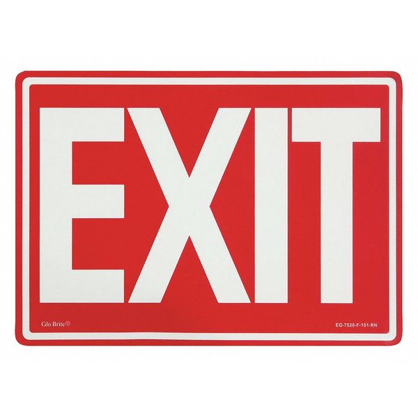 Exit Sign, Photoluminescent On Red