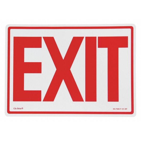 Exit Sign, Red On Photoluminescent
