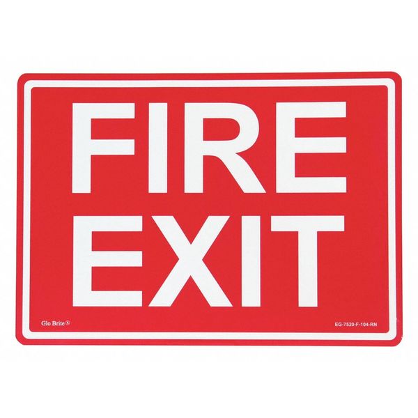 Fire Exit, Red w/PL, 14